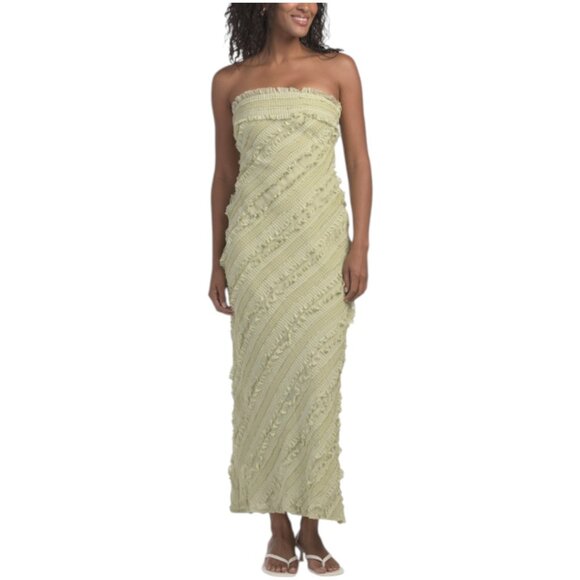 ENDLESS ROSE Strapless Ruffled Maxi Dress - Picture 1 of 3